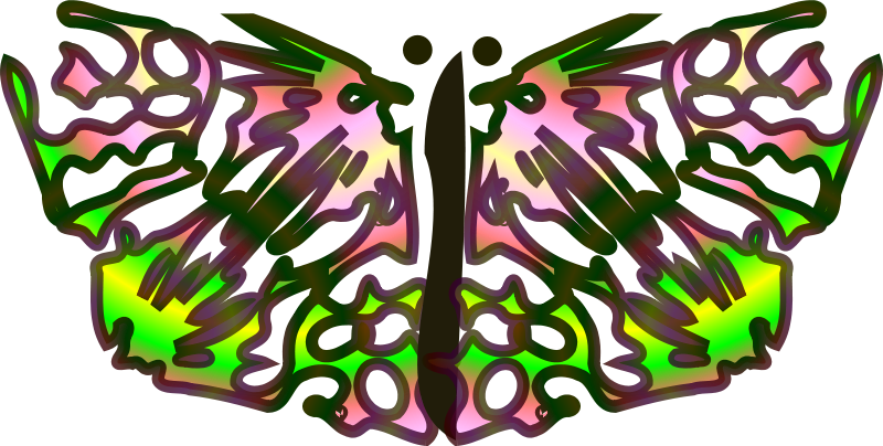 Free Vector Butterfly From Star Clip Art - Butterfly (800x404)