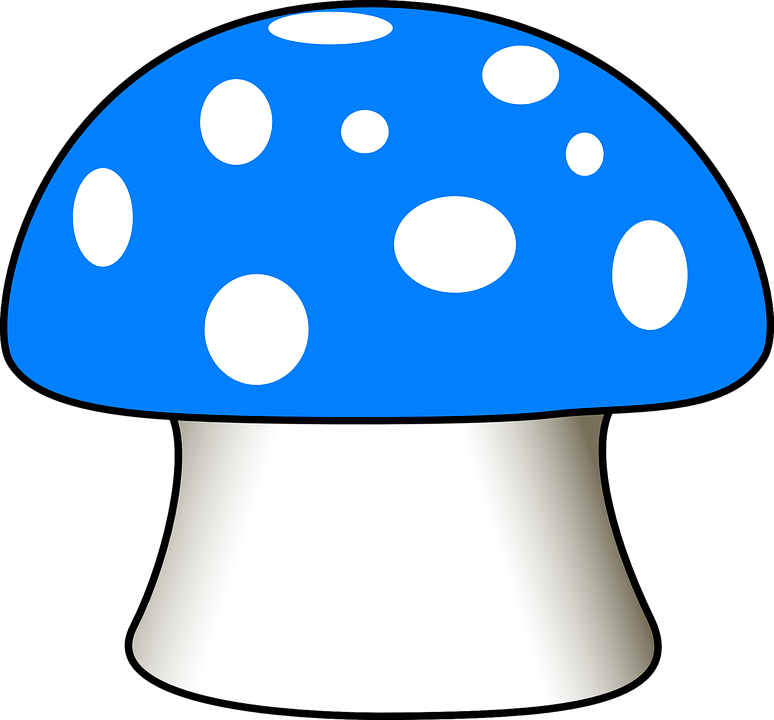 Mushroom Fly Agaric Blue Fairy Tail Fantasy - Blue Mushroom Clipart (774x720)