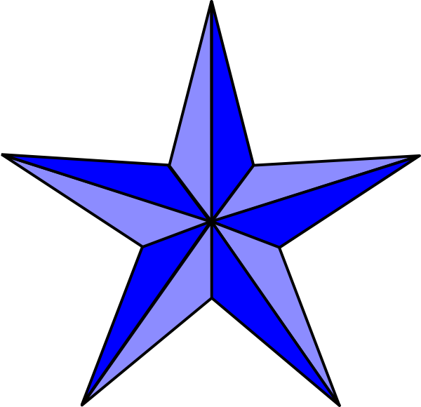 Blue Nautical Star Clip Art - Stained Glass Star Pattern (600x580)
