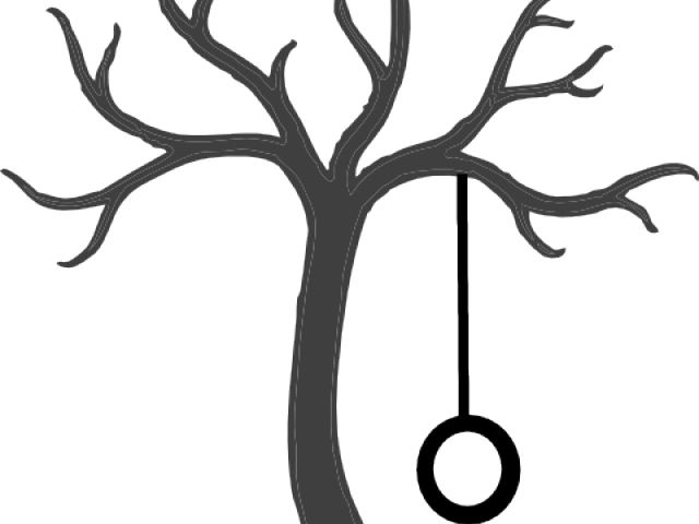 Tree Swing Cliparts - Tree Clipart Black And White (640x480)
