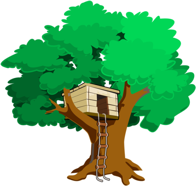 Clipart Info - Tree Top House Cartoon (640x689)