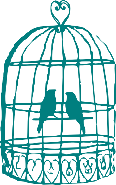 Birdcage Clipart Love Bird - Birds In Cage Clipart (372x593)