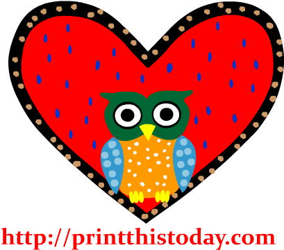 Owl In A Heart Clip Art - Owl (417x417)