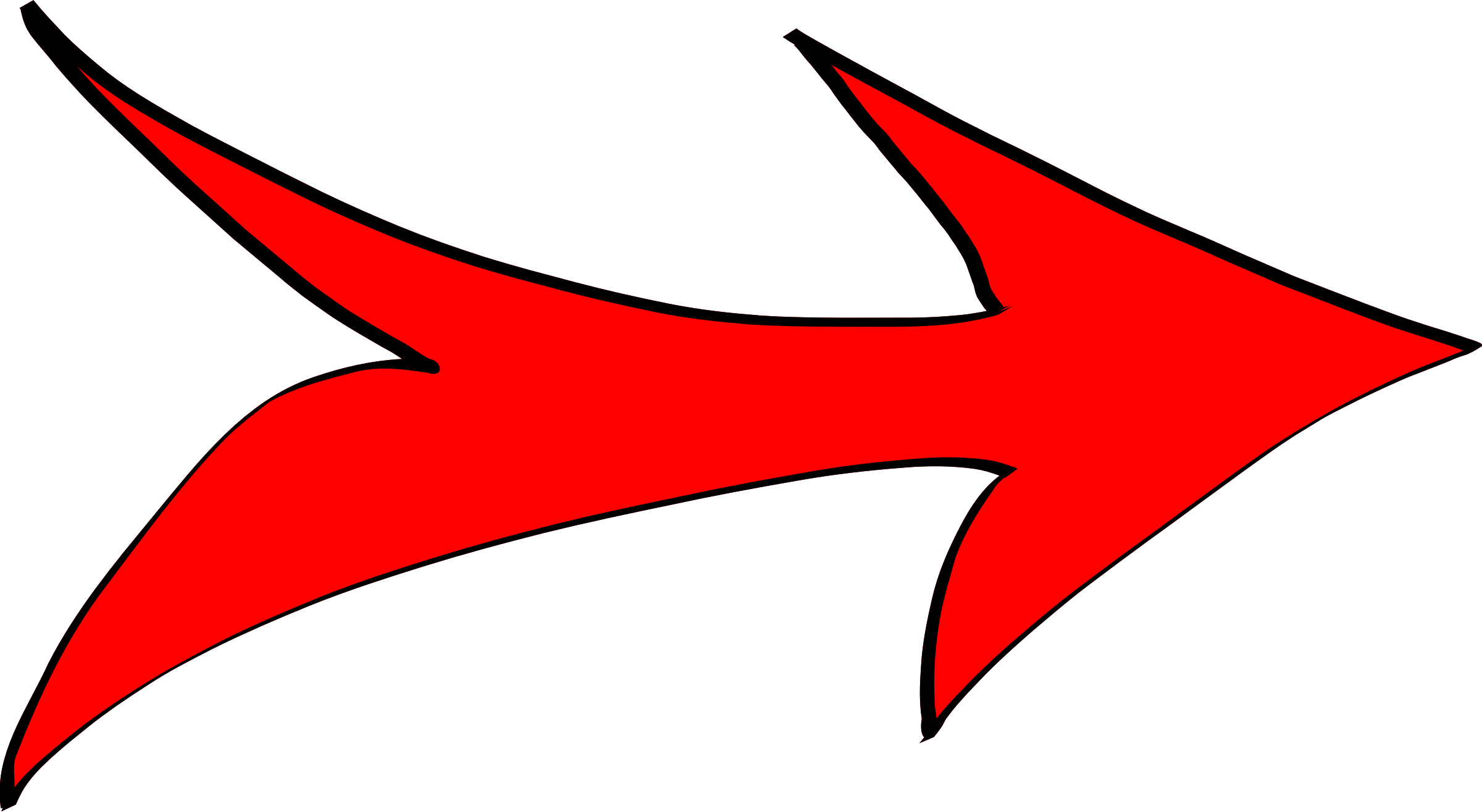 Cartoon Love Arrows - Red Arrow Png (2400x1315)