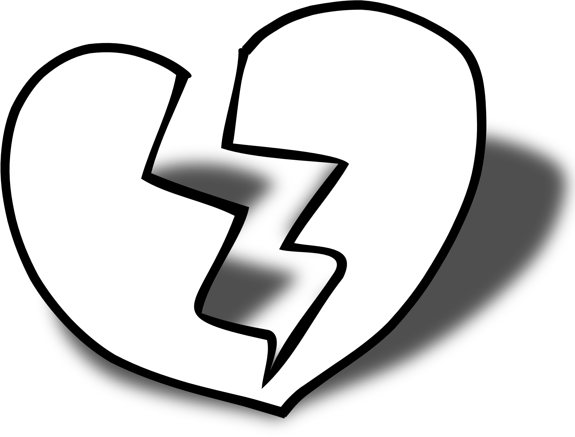 Double Heart Three Hearts Clipart Black And White Free - Broken Heart Black And White (1979x1979)