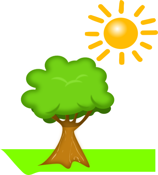 Cartoon Tree And Sun (540x597)