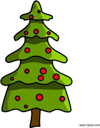 Christmas Tree With Red Lights Clip Art - Tree (450x450)