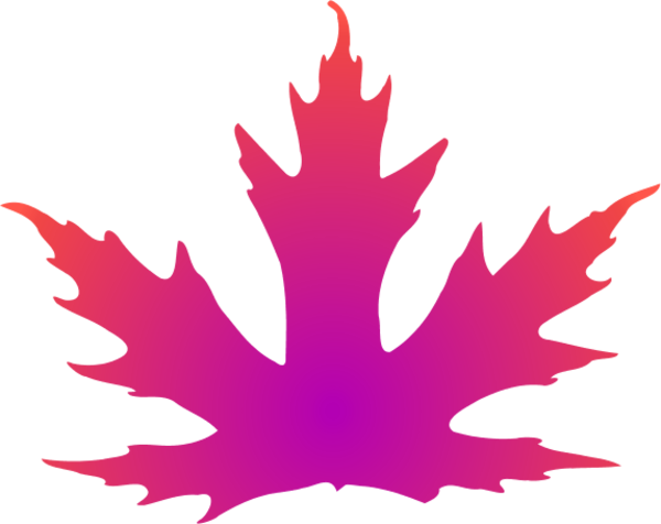 Leaf Clipart Pink Leaves - Pink Maple Leaf Clip Art (600x476)