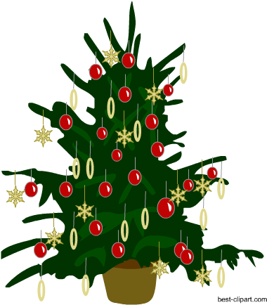 Free Decorated Christmas Tree Clip Art - Christmas Day (450x450)