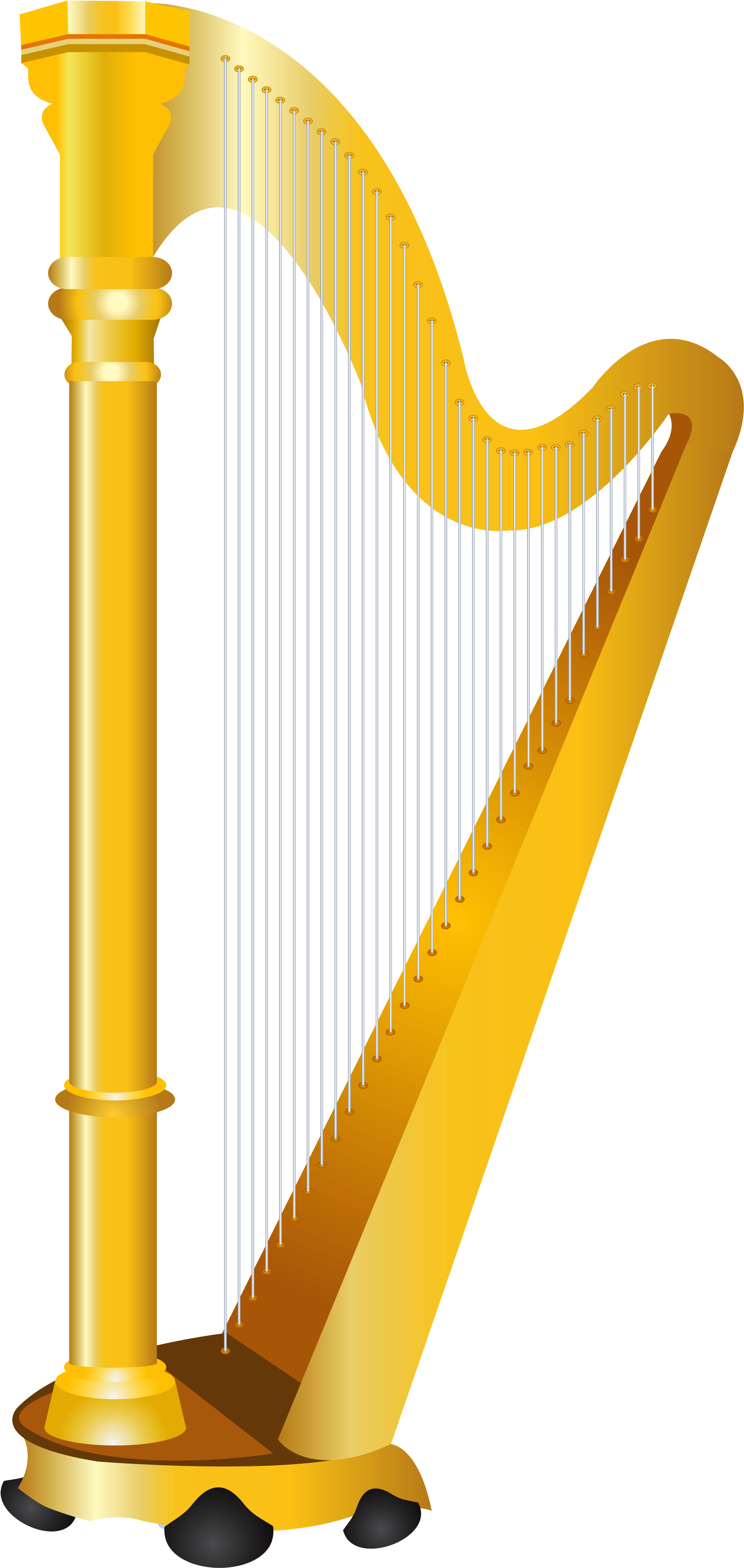 Golden Harp Clipart (3048x5414)