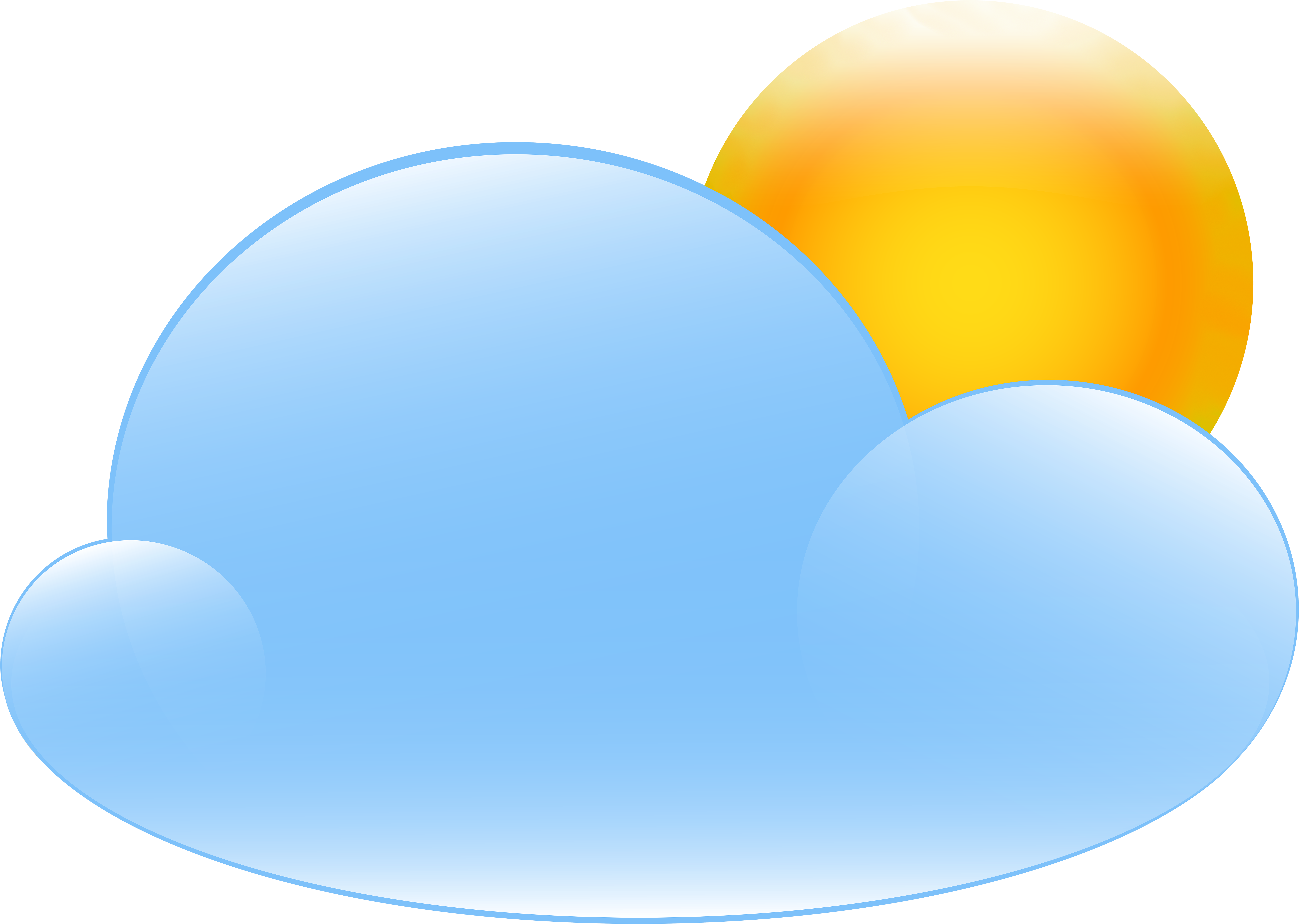Partly Cloudy With Sun Weather Icon Png Clip Art - Full Cloudy Weather (8000x5690)