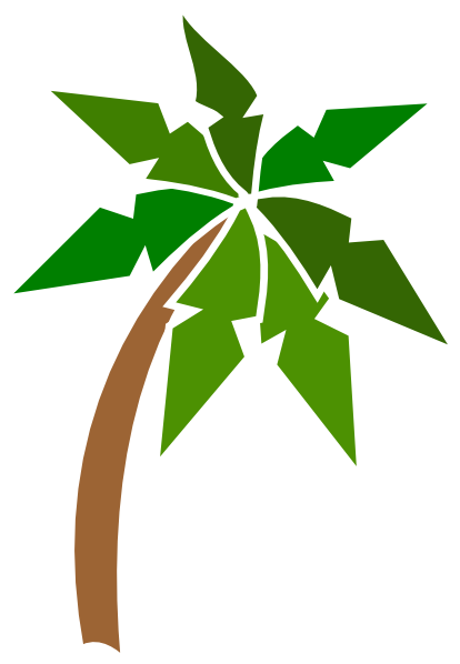Coconut Tree Clip Art At Clker - Beach (414x598)