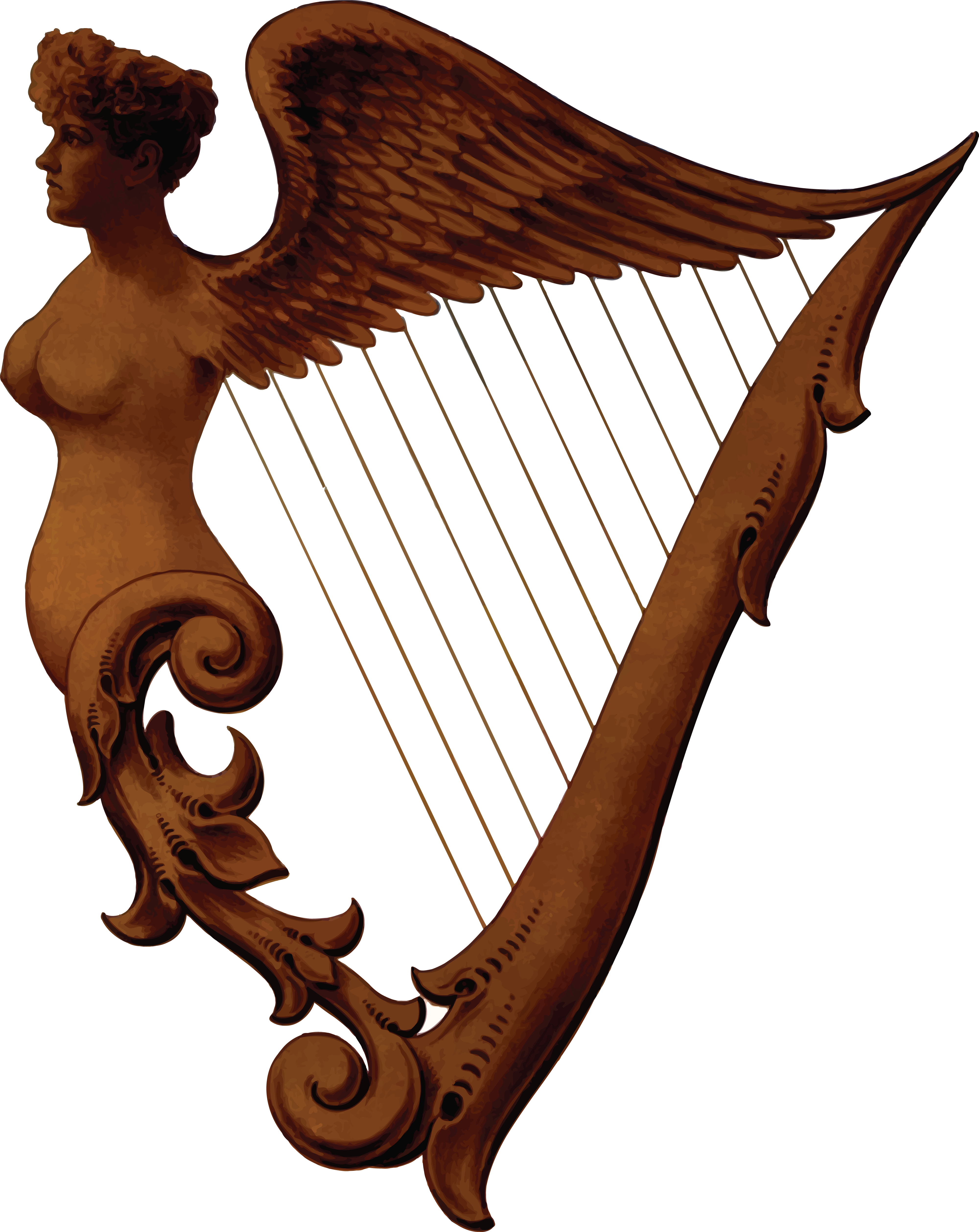 Free Clipart Of An Irish Harp - Harp Png (4000x5033)