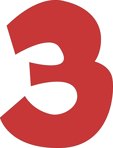 Three Clip Art - Number Three Clip Art (456x596)