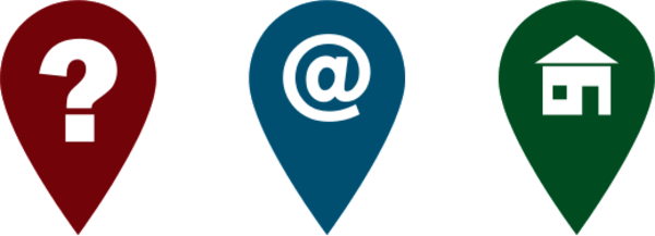 Icon Question Mark And Email Sign And Home Icon Vector - Question Mark Location Png (600x217)