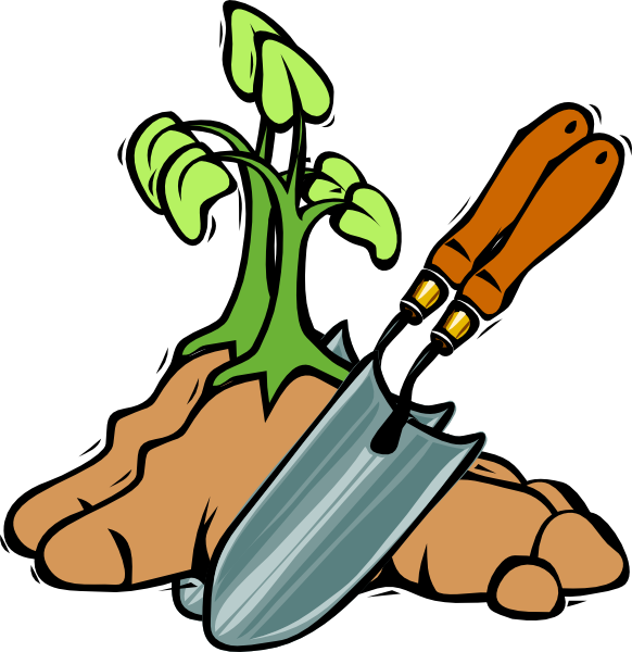 Grow Clip Art At Clker - Garden Tools Clip Art (582x600)