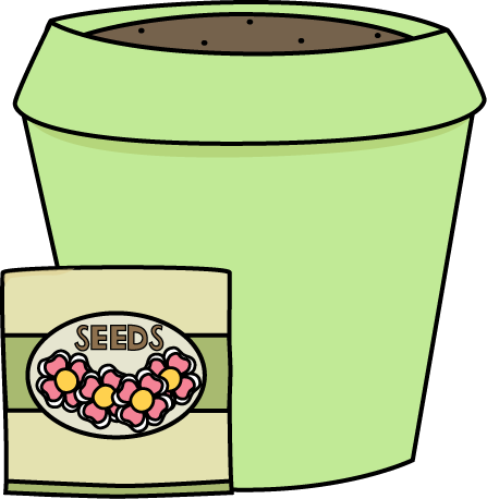 Flower Pot With Seeds - Flower Pot With Seeds (447x458)