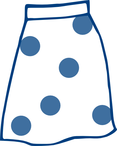 Blue Dot Skirt Clip Art - Free Clip Art Skirt (474x594)