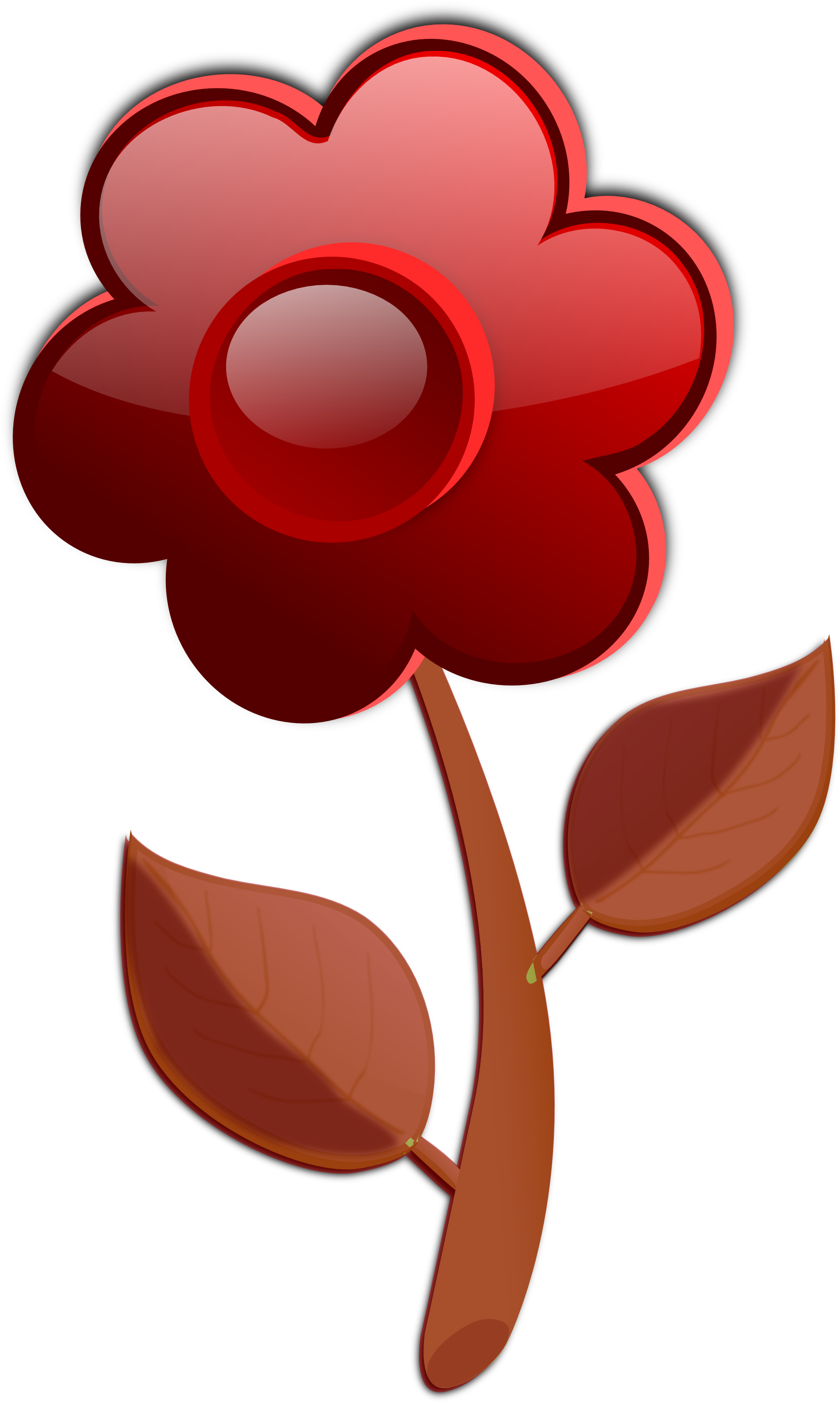 Fall Flower Clip Art - Cartoon Pink Flower (1969x3308)