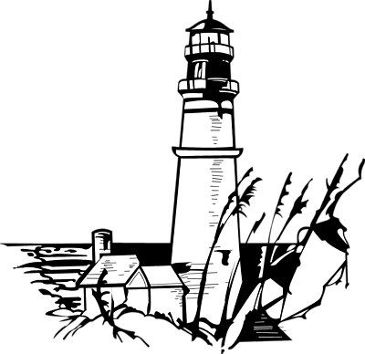 Download - Lighthouse Clipart Black And White (400x388)