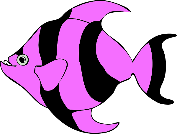 Free Tropical Fish Clipart Image - Purple Fish Clip Art (600x456)