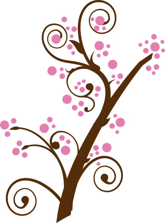 Floral Twig Branch Tree Pink Cherry Blossom - Happy Valentines Day Sister (534x720)