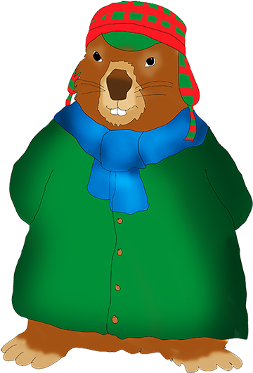 Winterdressed Groundhog Clip Art - Clip Art (511x630)