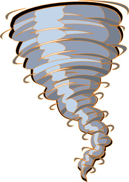 Orange Tornado Clip Art - Tornado Clipart (426x599)