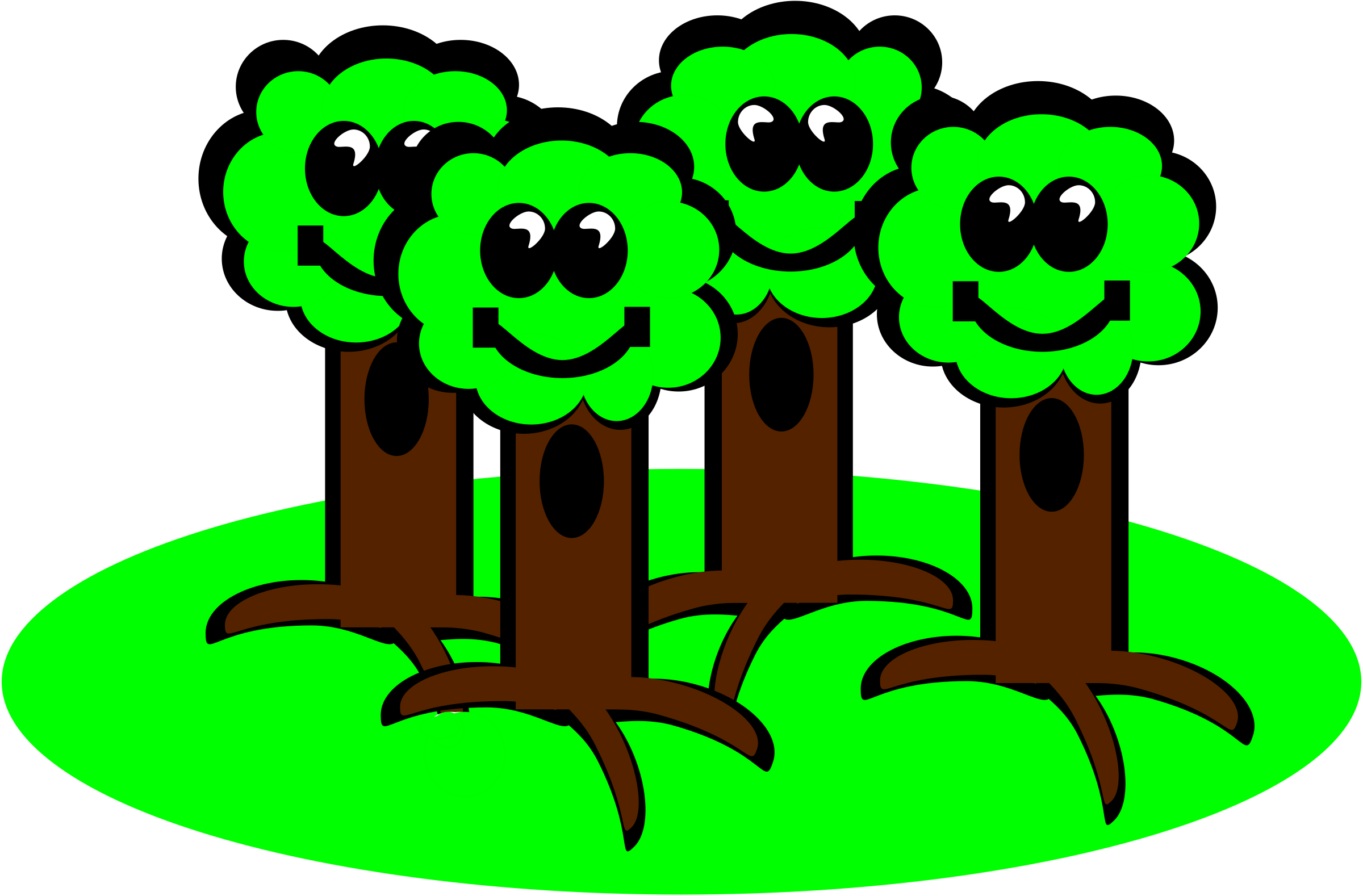Big Image - Group Of Trees Clipart (2400x1578)