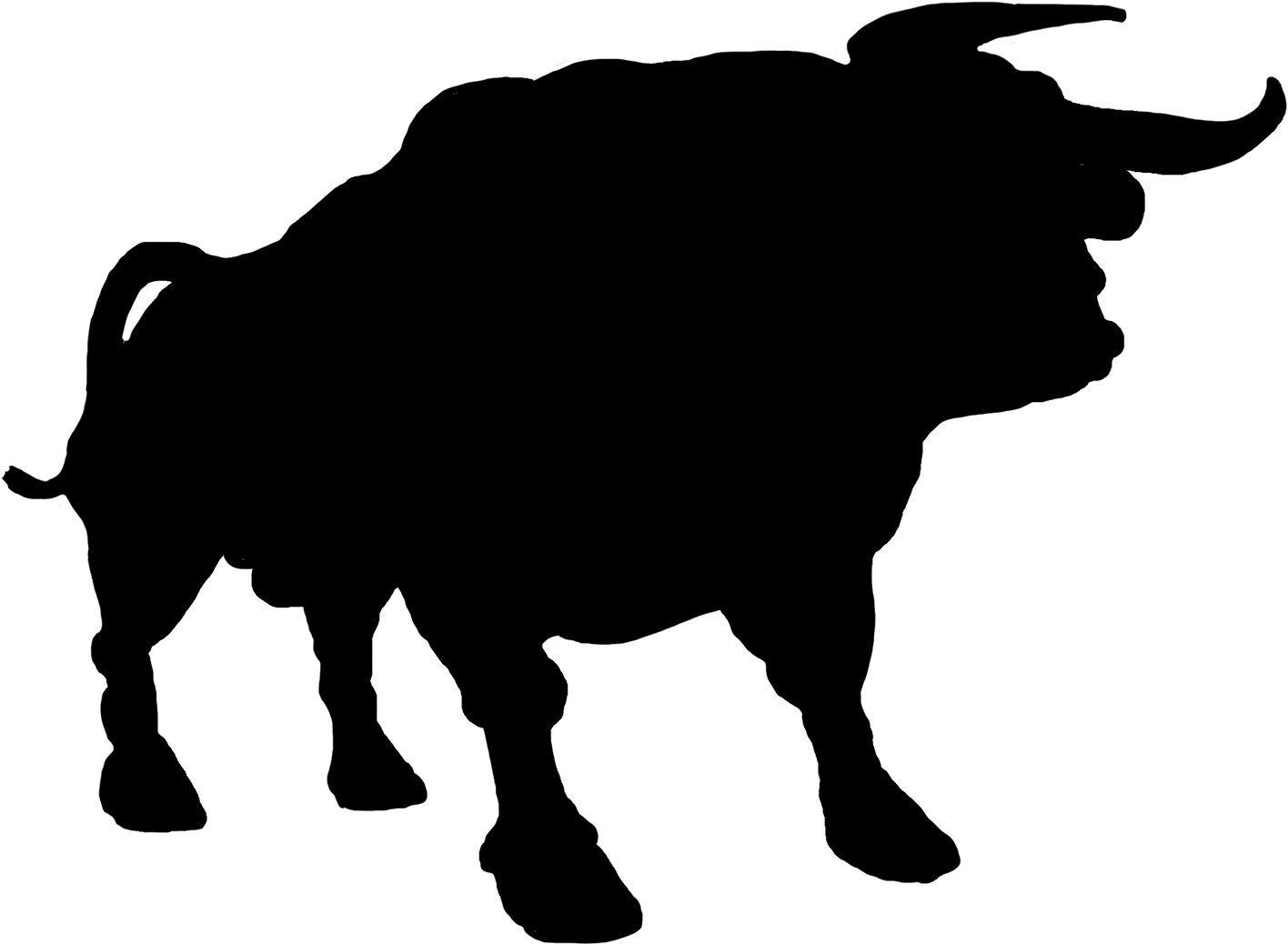 Moose Silhouette, Silhouette Of Bull - Bull Silhouette Png (1476x1107)