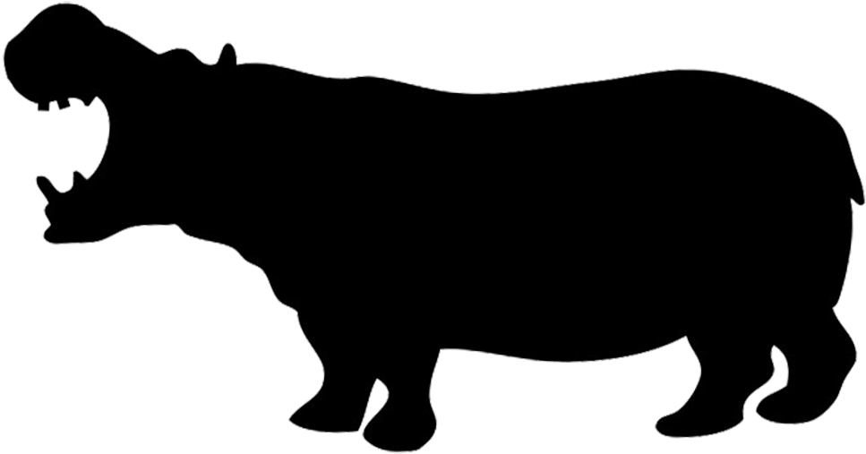 High Quality Animal Silhouettes, 120 Silhouette Clip - Hippo Silhouette (1004x538)