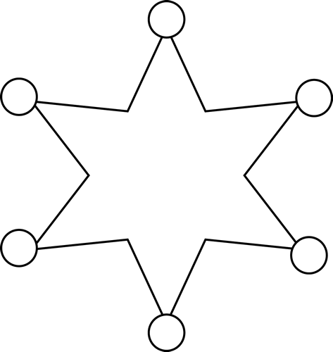 Black And White Sheriff Badge - Estrela Do Xerife (473x500)