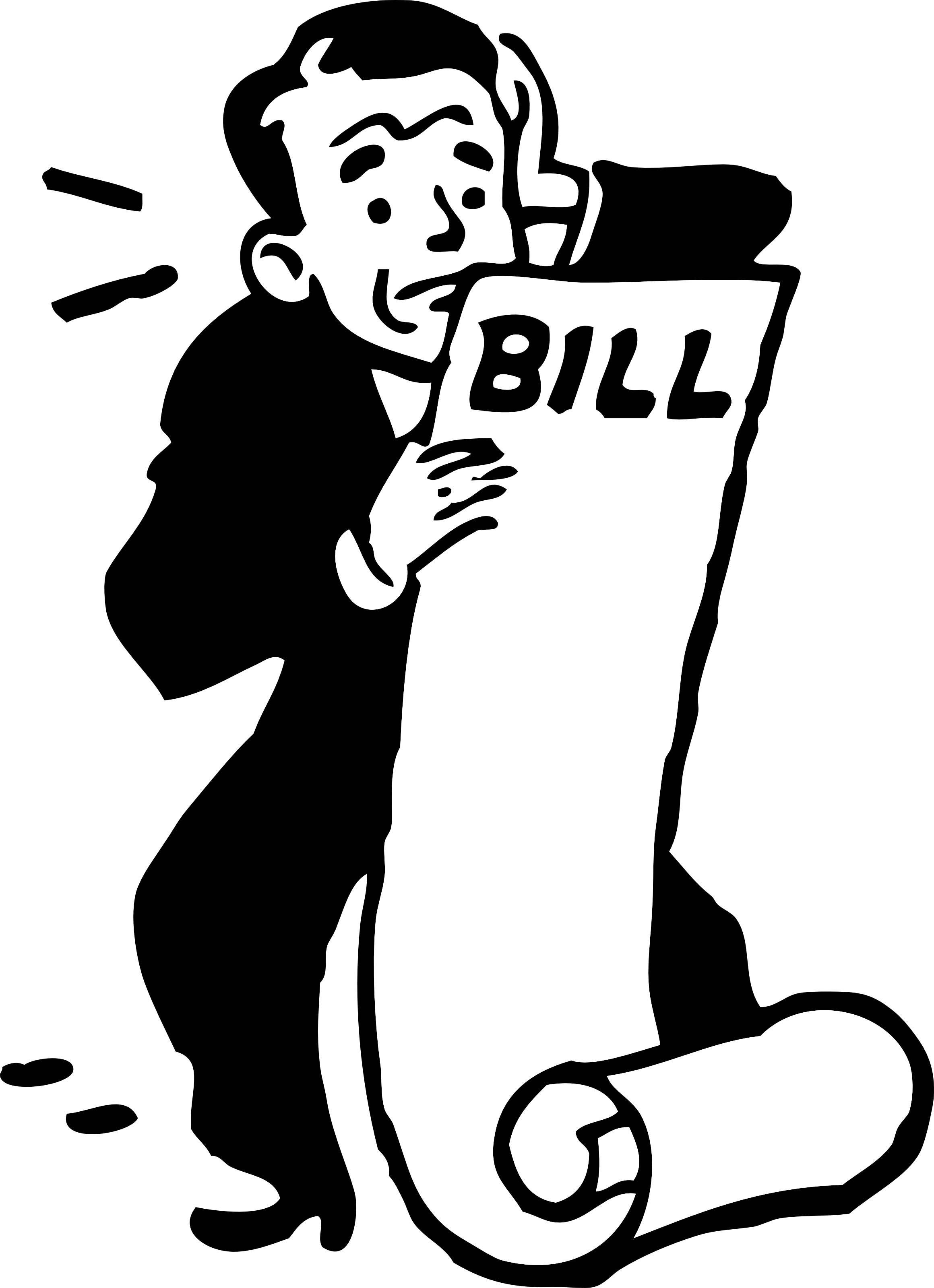 Free Retro Clipart Illustration Of A Worried Businessman - Bills Clipart (2320x3200)