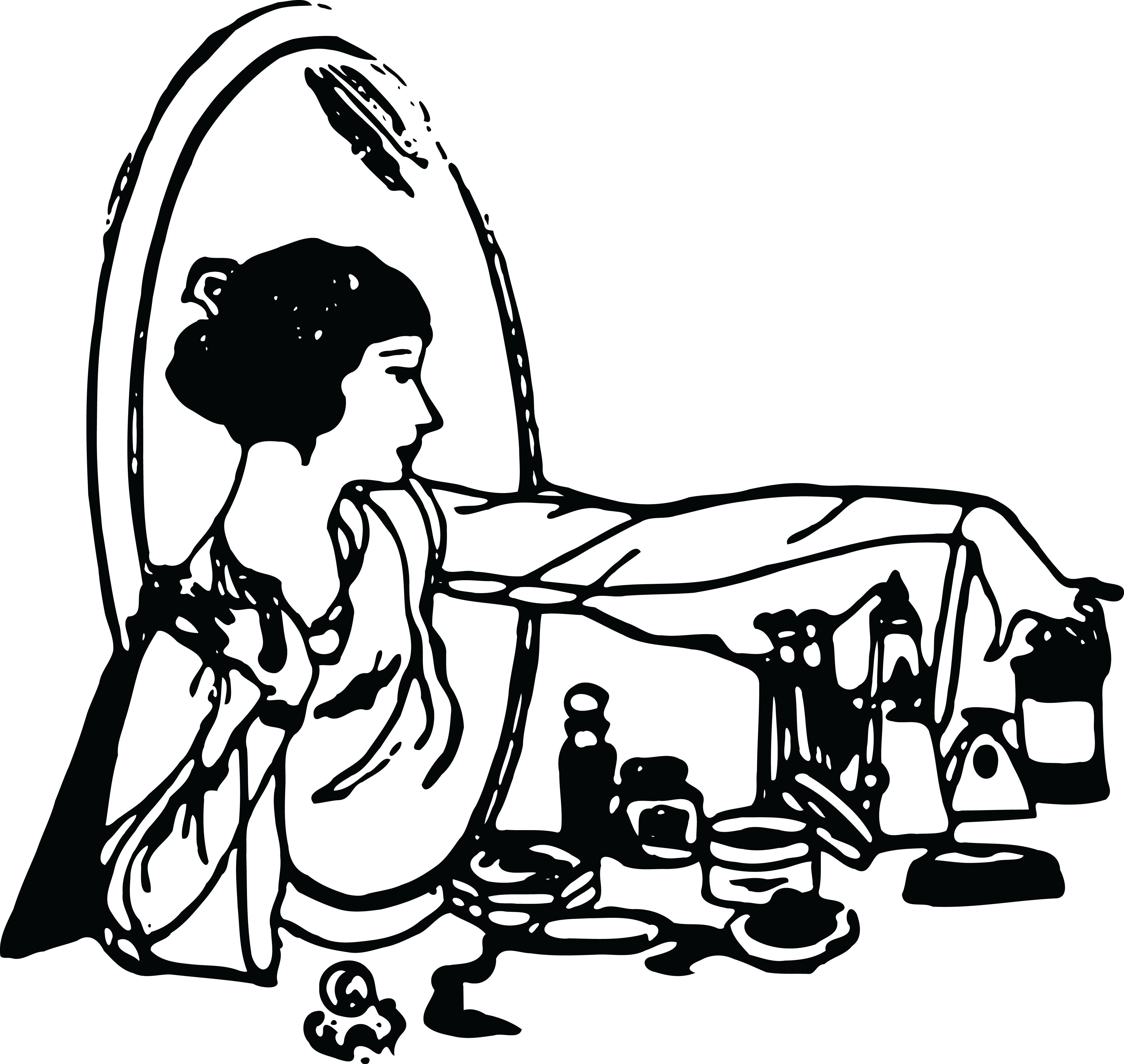 - Ai, - Eps, - Svg, - Free Clipart Of A Retro - Black And White Cosmetics (4000x3785)