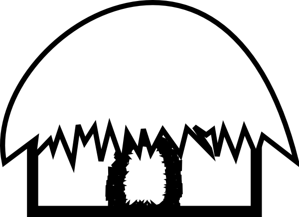 Desert Hut Cliparts - Hut Black And White (600x437)