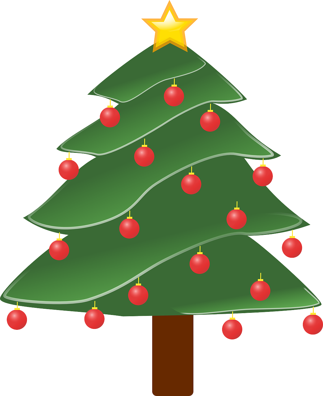 Lightly Decorated Evergreen 1 Christmas Xmas Tree Peace - Pine Tree Clip Art (1979x2799)