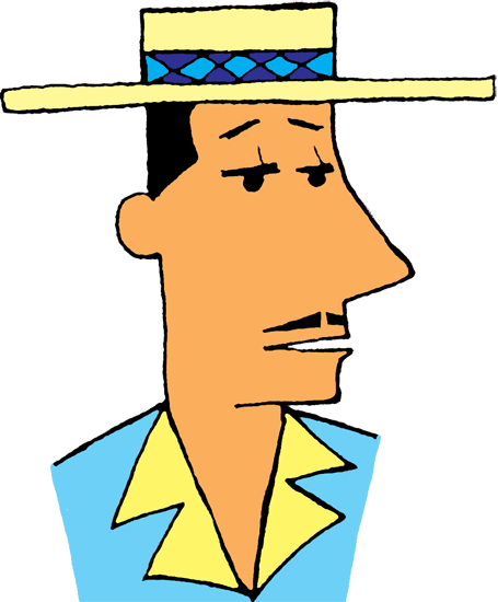 Man In Hat - Man With A Hat Clipart (455x550)