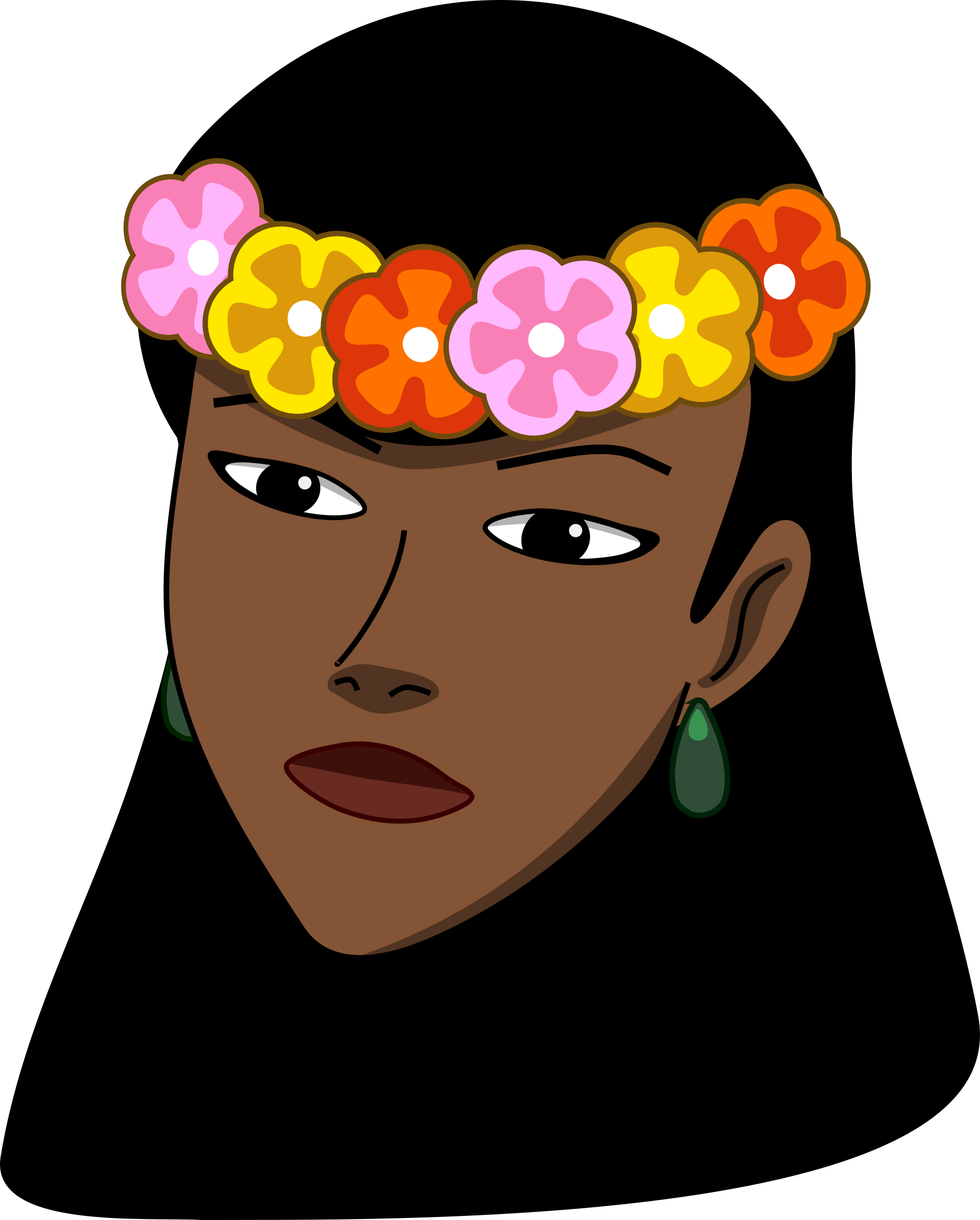 Big Image - Hawaii Face Clipart (1928x2400)