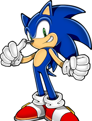 Sonic The Hedgehog Clipart Retro - Sonic The Hedgehog Thumbs Up (310x410)