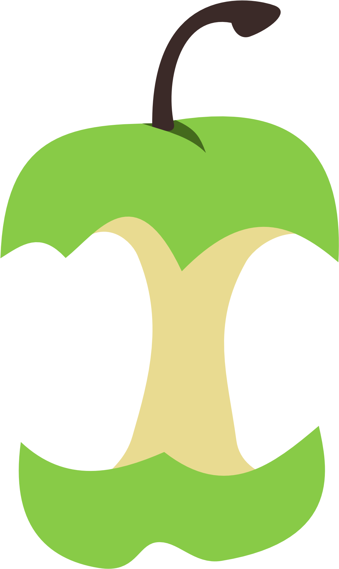 Red Apple Core With Shadow - Green Apple Cutie Mark (1251x2000)