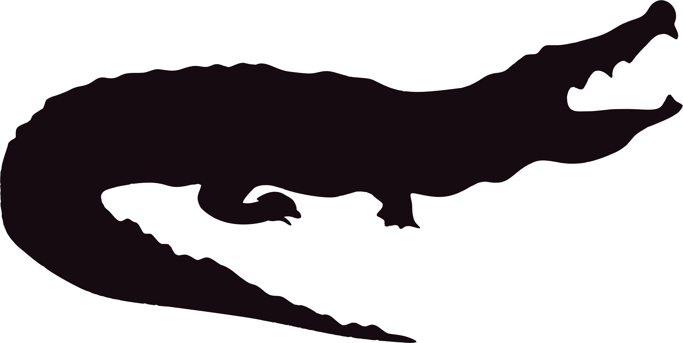 Clipart Alligator Silhouette Clip Art - Alligator Silhouette Clip Art (2342x1176)