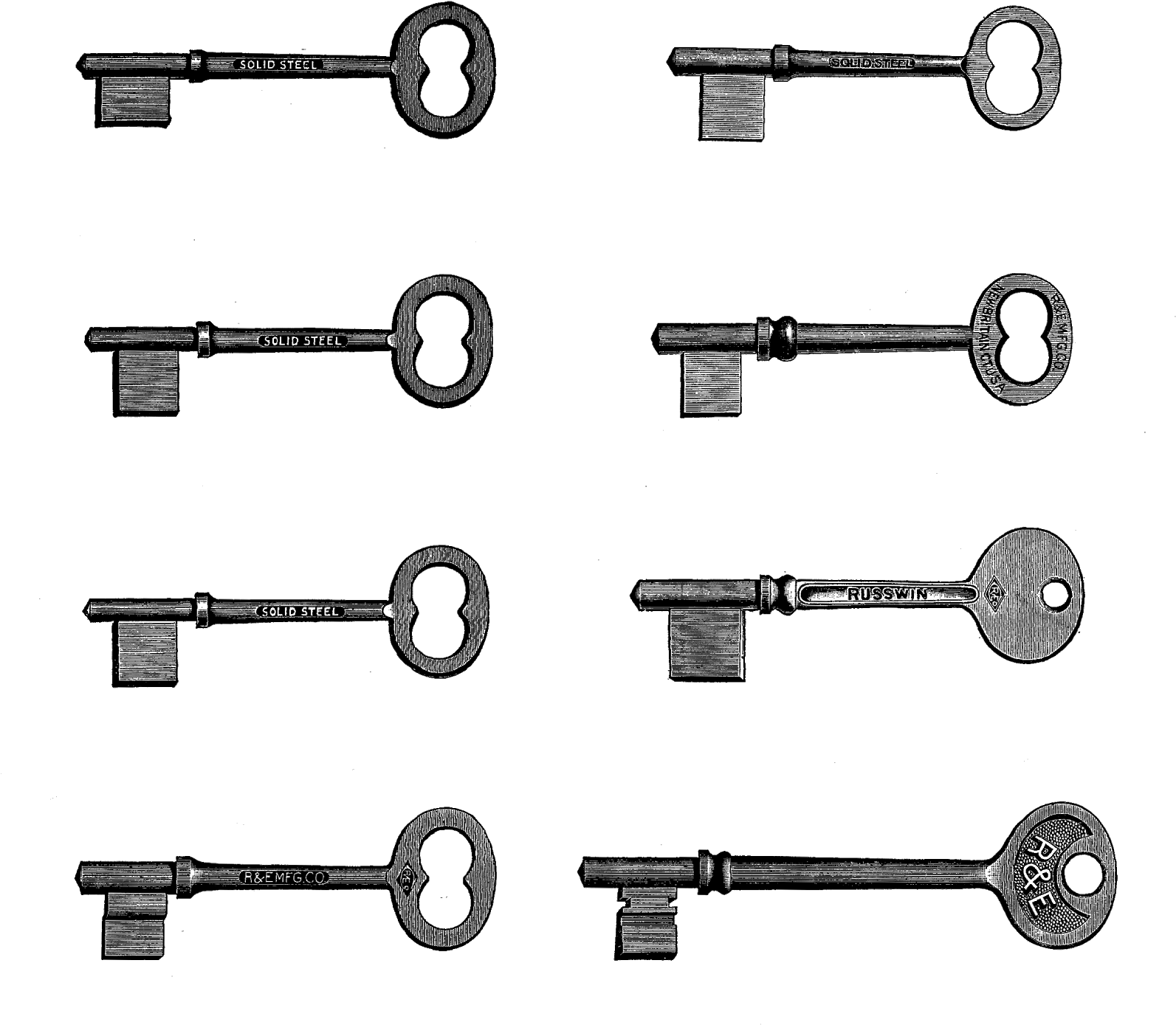 Retro Clipart Key - Printing (1600x1487)