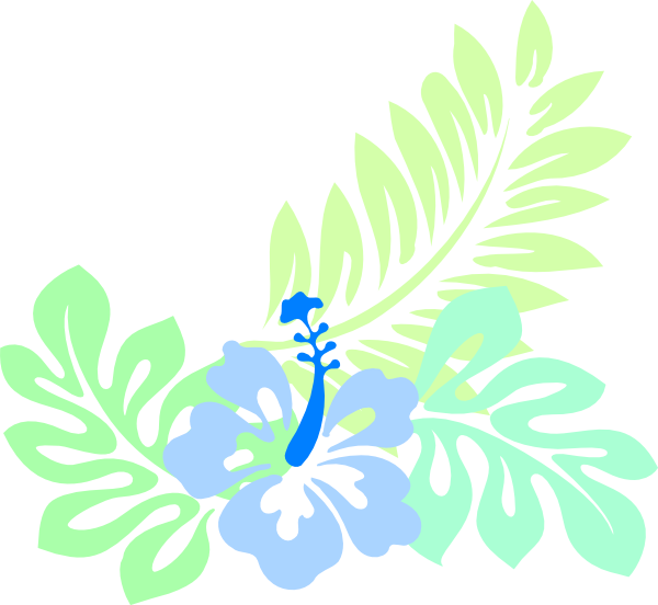 Hawaiian Blue Clip Art - Hawaiian Flower Artwork Print Desig 5'x7'area Rug (600x552)