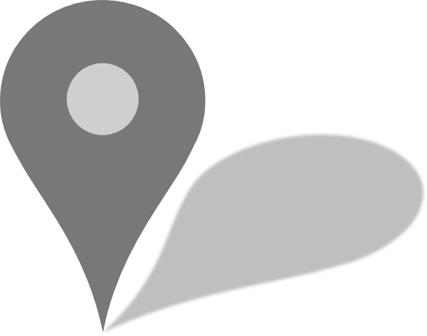 Google Maps Grey Marker W/ Shadow Clip Art - Google Maps Marker Png (600x472)