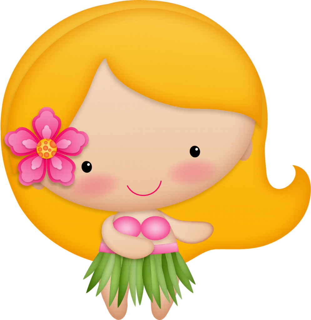 Hawaiian Aloha Tropical - Muñeca Hawaiana En Caricatura (994x1024)