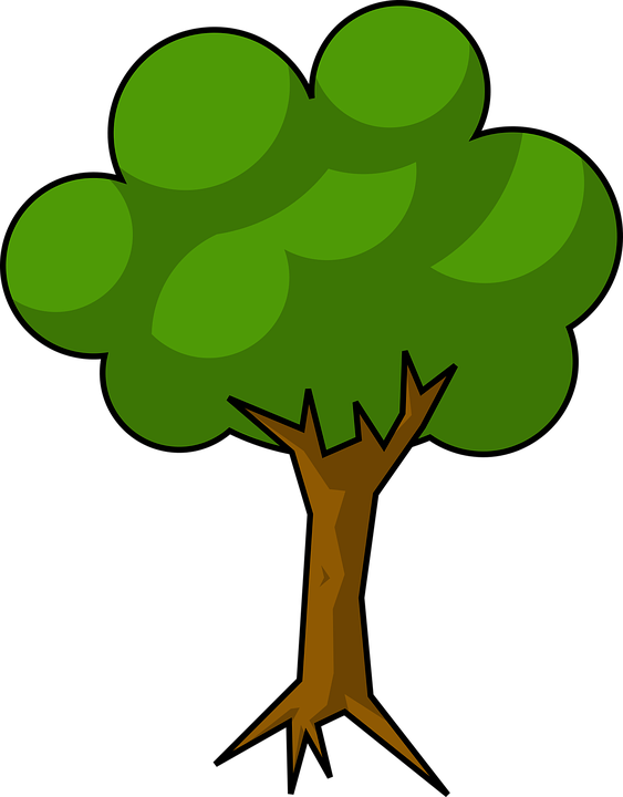 Cel Shading, Minimal, Shaded, Simple - Tree With Shade Clipart (563x720)