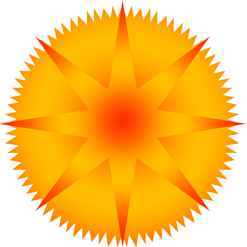 Blue Star With Rays - Hedgehog Logo Png (827x827)