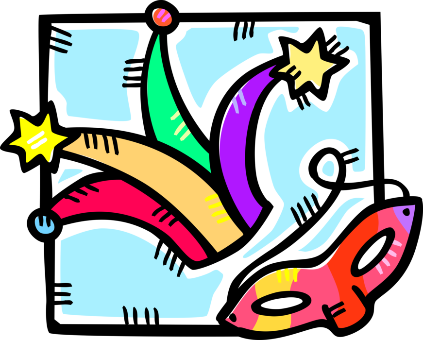 Clip Art Of Child Watching A Lightning Storm Out Of - Mardi Gras Clip Art (871x700)