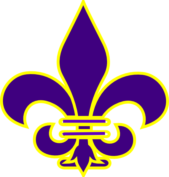 Cub Scouts, Silhouette Projects, Clipart, Art Online, - Purple And Gold Fleur De Lis (570x598)