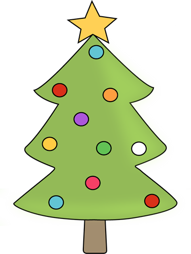 Christmas Tree With Colorful Ornaments - Christmas Tree With Ornaments Clipart (376x500)
